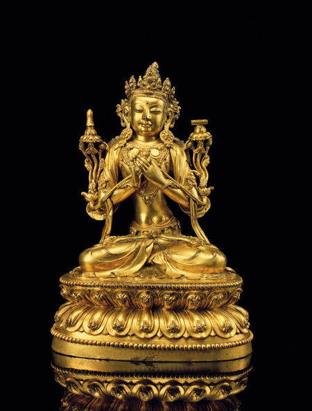 明宣德“铜鎏金文殊菩萨像”成交价920万元
