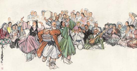 黄胄《民族大团结》