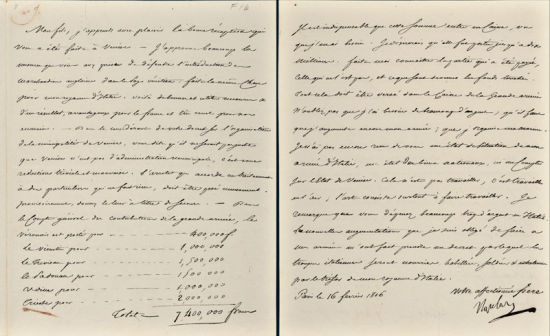 法兰西第一帝国皇帝拿破仑_波拿巴（Napoléon Bonaparte）1806年给其子尤金王子亲笔信