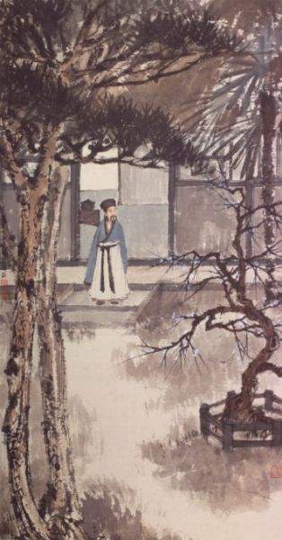 傅抱石（1904—1965）林和靖赏梅图