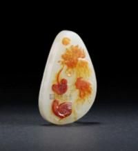 海派玉雕名家王如东拍品，和田玉籽料全家如意挂件 成交价97750元(含佣)