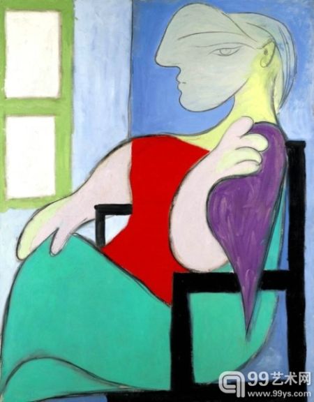 毕加索描绘其情人玛丽-泰蕾兹·沃尔特的画作“Femme assise pres d’une fenetre”