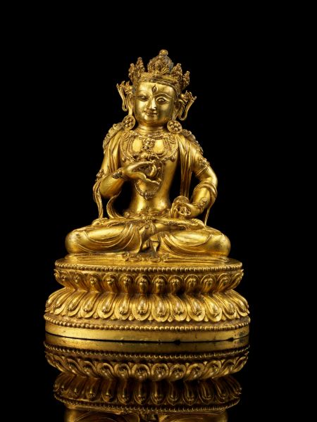 明永乐(1403 ～1424 年)铜鎏金金刚萨埵菩萨像