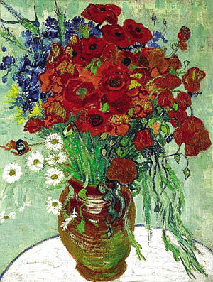 梵高 雏菊与罂粟花