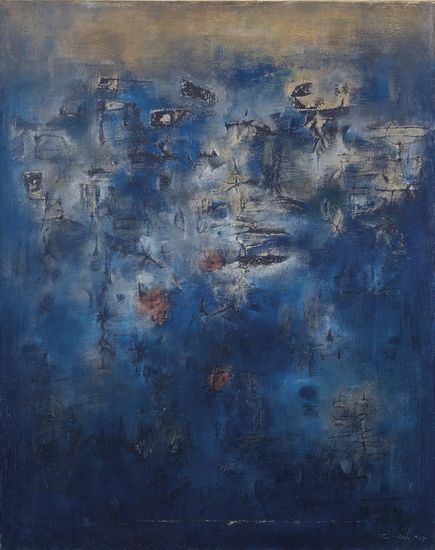 苏富比拍出的赵无极绘画作品《夜之森林》