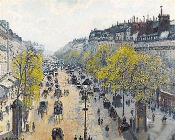 毕沙罗《蒙马特大道，春晓》