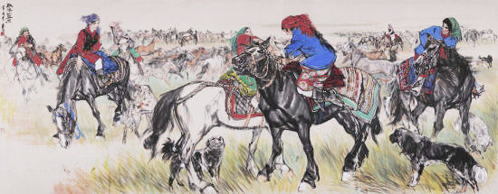 黄胄《欢腾的草原》 1.288亿元成交 北京保利
