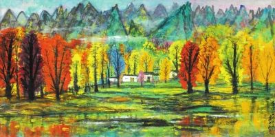 林风眠《秋山图》 68×139cm约1979年创作