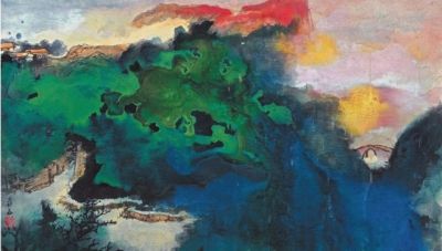 张大千《丹山春晓》