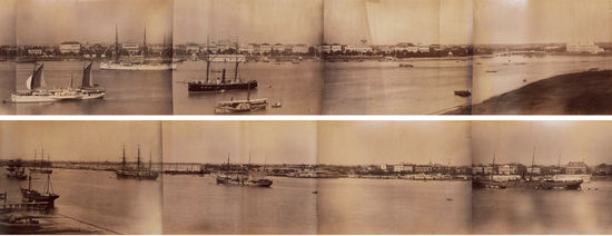 1880年代上海公泰照相馆所摄外滩全景照长卷（局部）