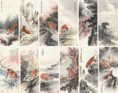 张善孖《十二金钗图》局部。