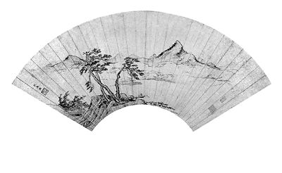 保利扇画专场73件拍品100%成交，图为仇英的《孤舟垂纶》。