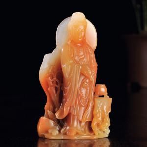 庄长华作二号矿石净瓶观音像　　福建东南2013春拍拍品