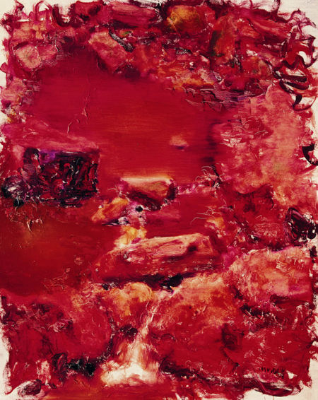 周春芽 1994年作 石头系列 雅安上里 2990万元 2012年北京匡时秋拍  右