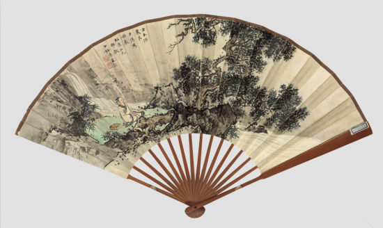 Lot 857‘澄道-近现代绘画夜场’陈少梅(1909-1954) 古木秋影　纸本成扇