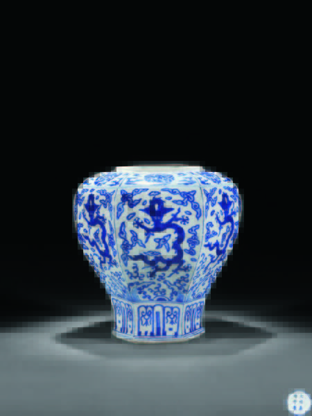 lot4172 明嘉靖 青花云龙纹六方罐 嘉德四季第41期拍卖会
