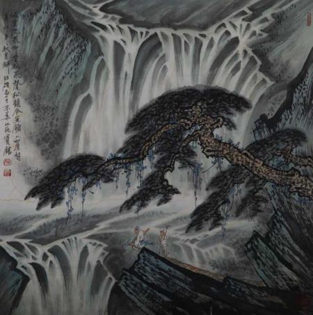 临泉抚琴图（拍品编号：033）