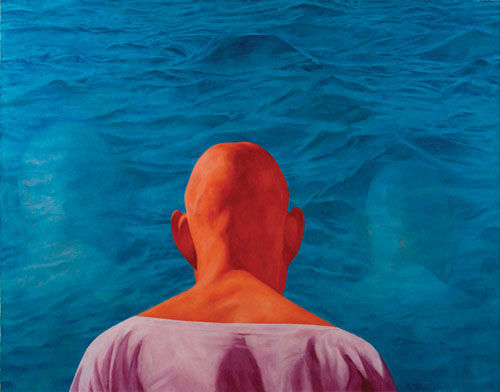 方力钧 《1996，4》