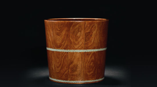 清雍正至乾隆 官窑仿黄花梨木釉桶