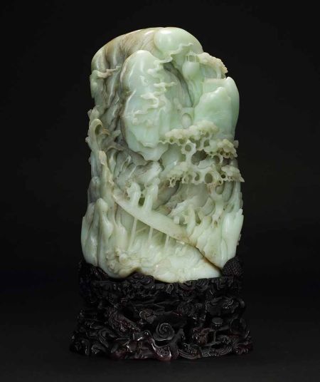 和田玉携琴访友大山子