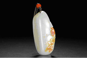 　　陈冠军 和田玉籽料携琴访友牌