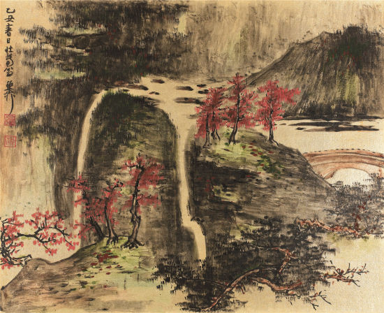 谢稚柳 《江山粹美册》 之七 纸本设色 册页29×36cm