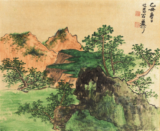 谢稚柳 《江山粹美册》 之五 纸本设色 册页29×36cm