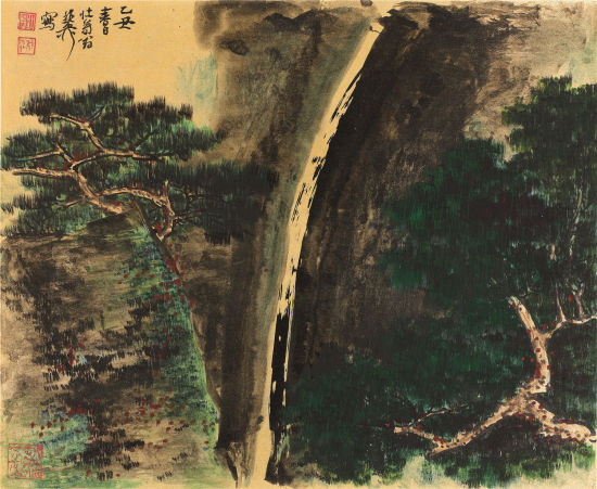 谢稚柳 《江山粹美册》 之九 纸本设色 册页29×36cm