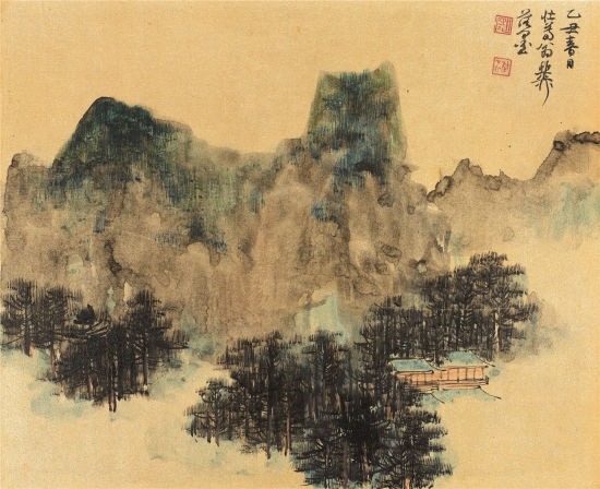 谢稚柳 《江山粹美册》 之十一 纸本设色 册页29×36cm