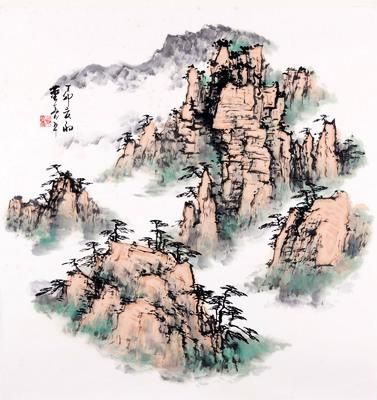 董寿平作品《圣境山水》