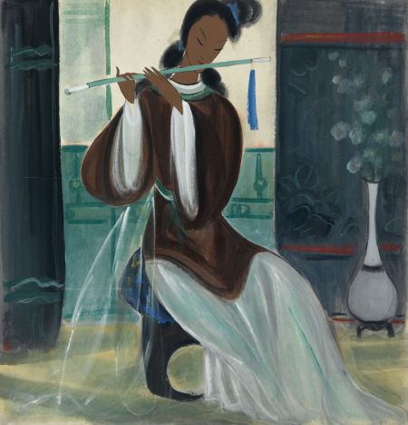 林风眠 吹笛仕女