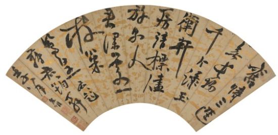 521 祝允明(1460-1526)草书七言诗 纸本镜心 18×50cm 备注：朱之赤、褚德彝递藏。