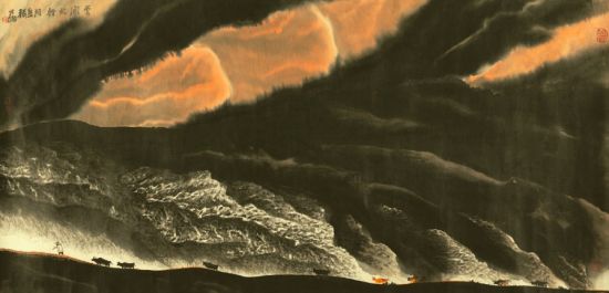 贾又福 (b.1942) 云开太行 　纸本镜心　69×139cm