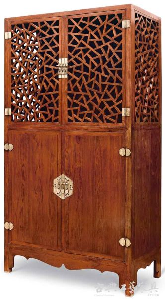 黄花梨冰绽纹柜  明末