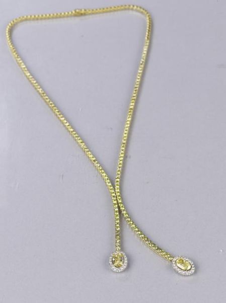 2.35克拉艳彩黄色VVS1净度钻石项链