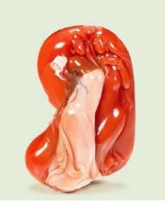 南红玛瑙双骄把件