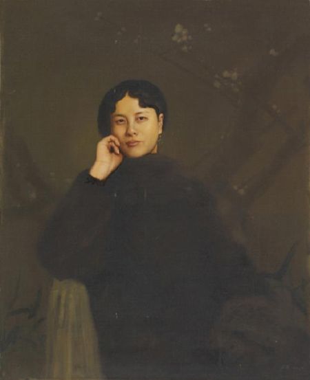 1992年作  布面油画  88×70cm 签名：冷军 1992.叁