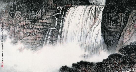 钱松岩 《山高水长》 96×182cm 设色纸本 镜心