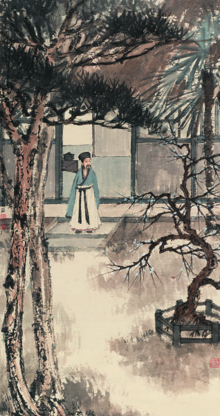 傅抱石(1904—1965)林和靖赏梅图