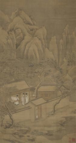 仇英 《程门立雪》 140×74cm