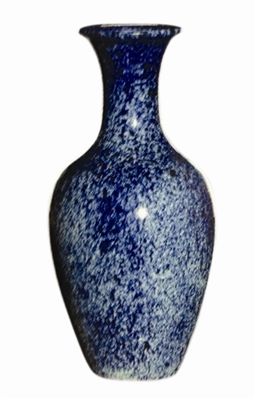 清雍正雪花蓝釉撇口瓶