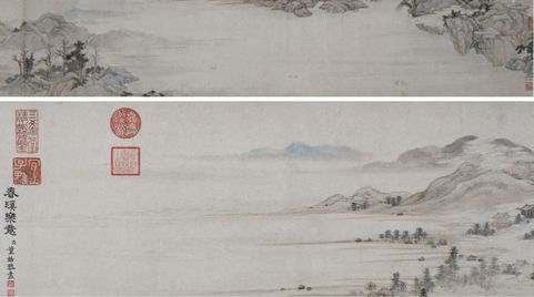 沈周《村居野寺图卷》局部