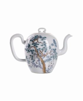 雍正斗彩岁寒三友壶