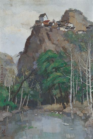2005年拍出高价的吴冠中油画《池塘》后被画家亲证为赝品。