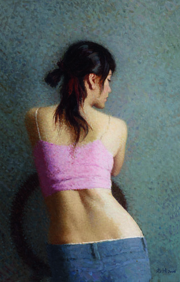 靳尚谊 《背影》 布面油画 80×51.6 cm