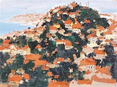 在近期的保利香港春拍中，吴冠中经典油画《滨海城市（青岛）》拍出3894万港元。