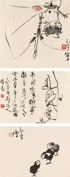 丁衍庸(1902-1978) 写意三帧
