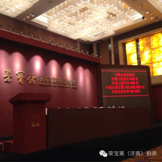 荣宝斋（济南）首届艺术品拍卖会五个专场取得4.3亿元成交，创造了山东艺术品拍卖市场的新纪录