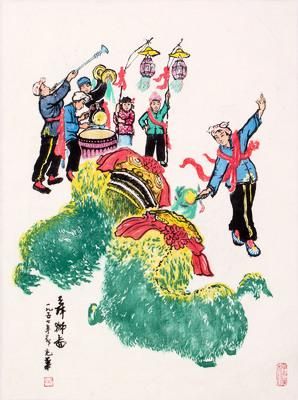 吴光华先生在版画、年画界大放异彩，可谓是盛名当时，功于后世。其作品《舞狮图》参加“第六届世界青年学生和平友谊联欢节”国际美展，荣获银奖；