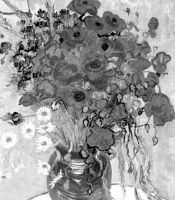 梵高《静物·插满雏菊和罂粟花的花瓶》